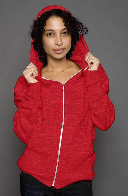 Women heather zip hoody